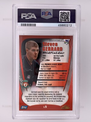 スポーツ steven gerrard 2002 Topps Premier Steven Gerrard Gold #L5 PSA 8 Liverpool | eBay