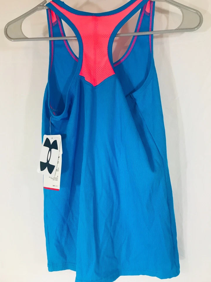 Girls Under Armour Heat Gear Blue Tank Top Athletic Workout Running Youth XL - Image 4 of 4
