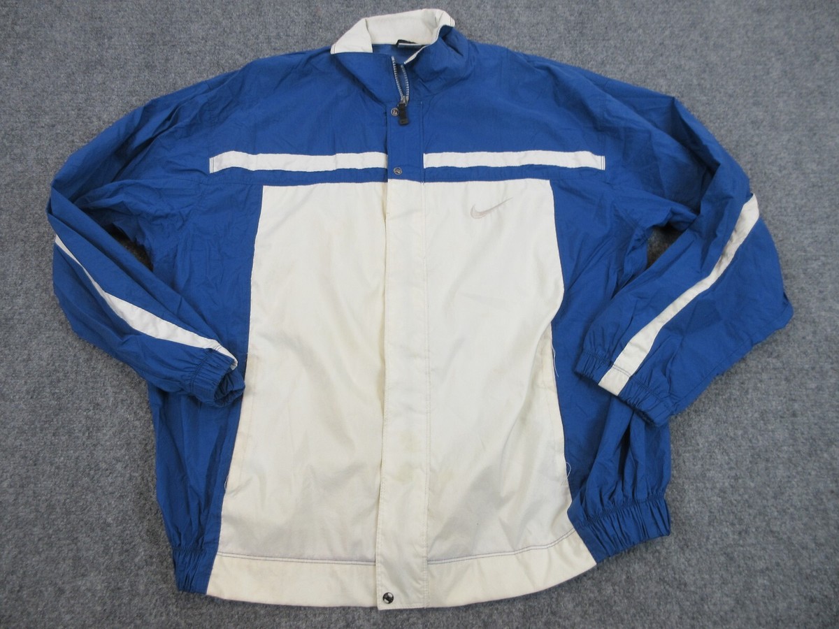 VINTAGE Nike Jacket Mens Extra Large Blue White Full Zip