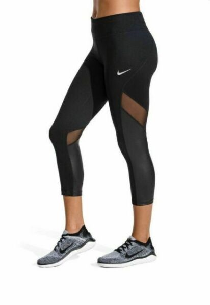Nike SPRINTER Power Running Tight Fit Cropped Legging Women's Medium M Black for sale online | eBay
