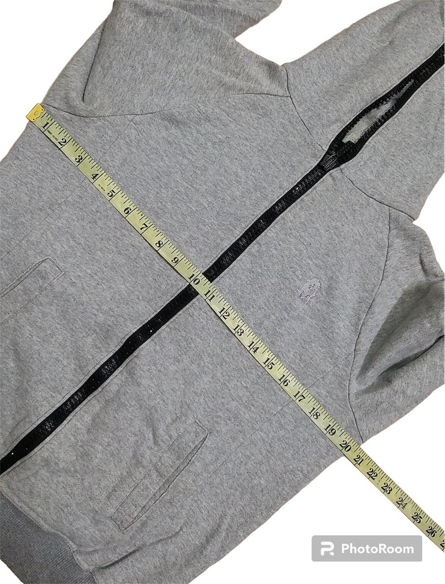 Dartin Bonaparto Face Logo Full Zip Up Hoodie Grey EUC