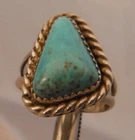 VTG Sterling Silver Natural Blue Turquoise Native American Ring sz 5.25 signed W