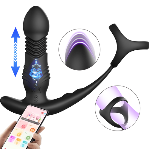 Penis Cock Ring Vibrator Dildo Thrusting Prostate Massager Sex Toys For Men US - Picture 7 of 9