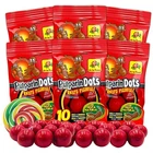 Spicy Picante Pulparindo Dots 60 Pcs Bite Size Hard Shell Balls Mexican Candy