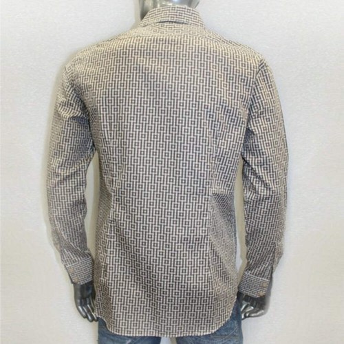 Men's Rufus Brown | White Long Sleeve Button Down Shirt NWT - Picture 3 of 4