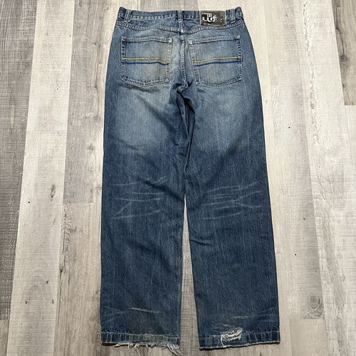 VTG Lot 29 Jeans Y2K Distressed Blue Denim Baggy Wide Leg Skater Mens 37 - Picture 2 of 7