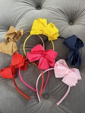 New 6 Pack Girls 3-10 Headbands Kids Headbands Bow Red Pink Yellow Blue Gold