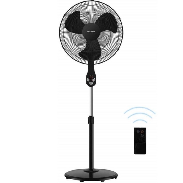 Pelonis FS45 18UR 18 Inch Quiet Oscillating Pedestal Fan With LED