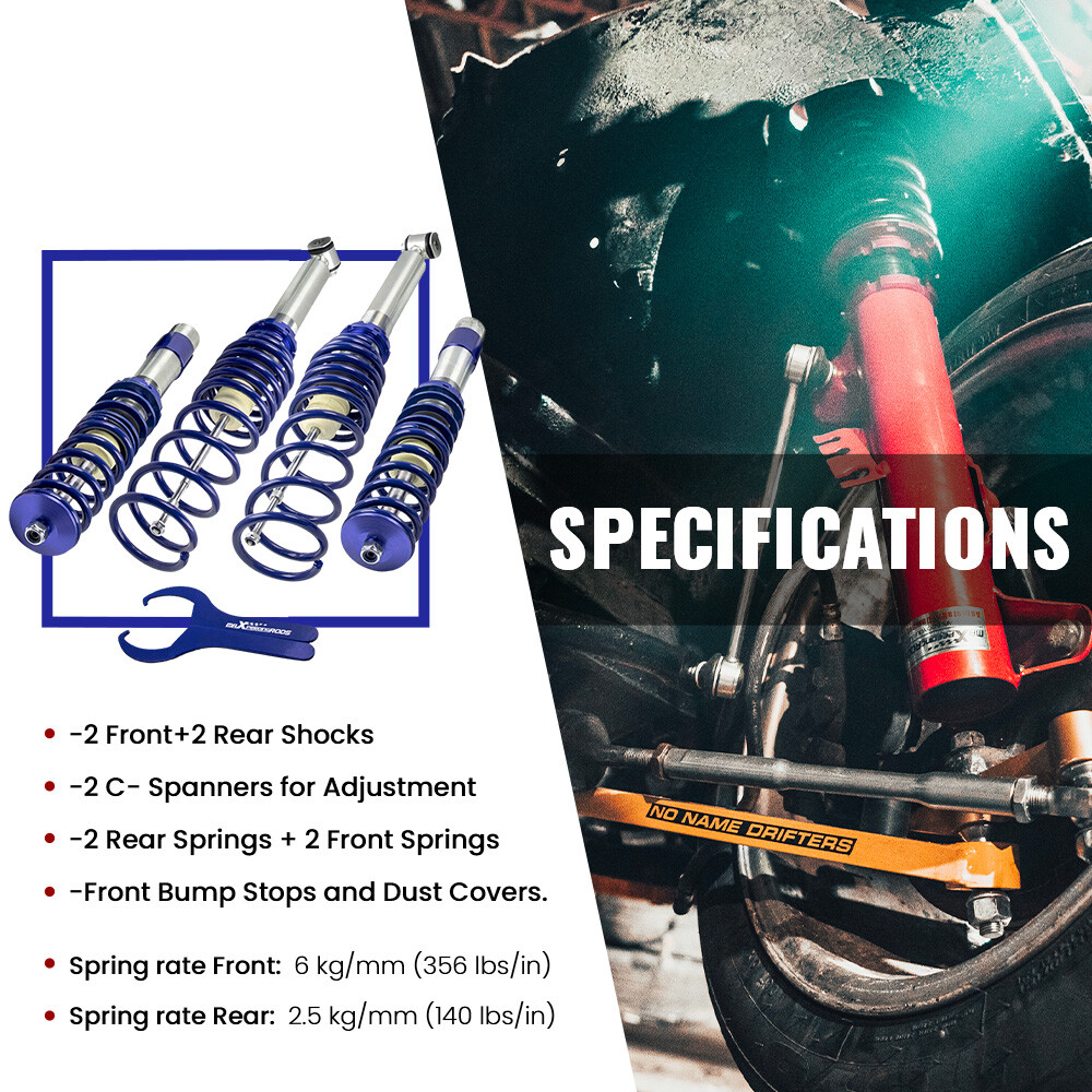 Height Adjustable Lowering Suspension Coilovers for BMW E39 5