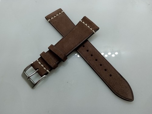 New Geckota 20mm Handmade Dark Brown Top Genuine Grain Leather Watch Strap YA8 - Picture 15 of 24