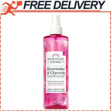 Heritage Store Rosewater & Glycerin Hydrating Facial Mist Skin Care, Vegan, 12oz