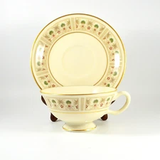 Lenox Tableau Footed Cup & Saucer 6 ounce USA 1962-1971 G510