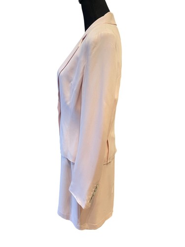 Abito blazer 100% seta set tubino rosa splendido completo anni 80 tg 8 vintage classico - Foto 9 di 15