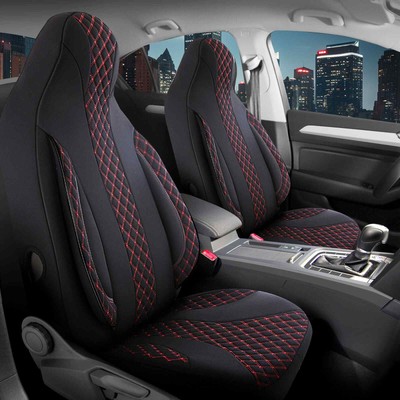 Pilot Sitzbezüge passend für VW Tiguan 1 5N (Schwarz-Rot) | Vordersitze | Prime