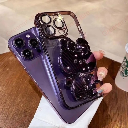 Cute Gradient Glitter Bling Mirror Soft Case Cover For iPhone 14 15 Pro Max - Picture 5 of 27