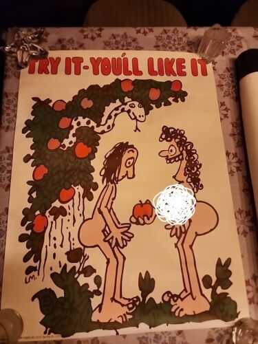1972 Adam & Eve NSFW VTG POSTER Kalish-Rapp "Try It You'll Like It"