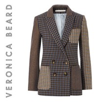 VERONICA BEARD Dickey Jacket Women sz 2 Brown Plaid FAUSTINE blazer