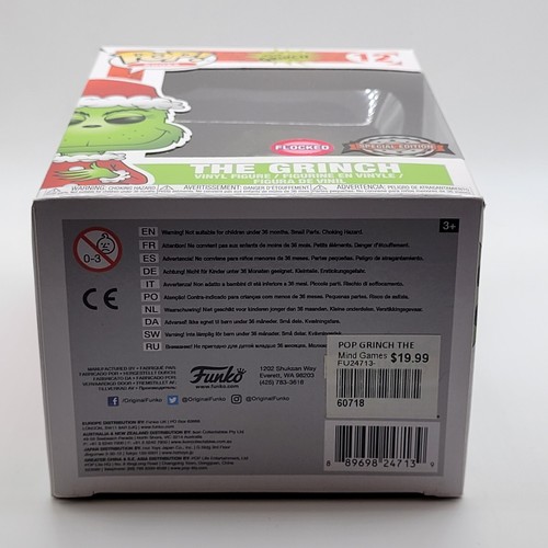 Funko Pop! Vinyl: Dr. Seuss - The Grinch #12 Flocked Exclusive W/Pop Protector - Foto 12 di 13