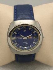 BELLE MONTRE VINTAGE HOMME ENICAR SHERPA 320 AUTOMATIQUE CADRAN BLEU DATE SWISS