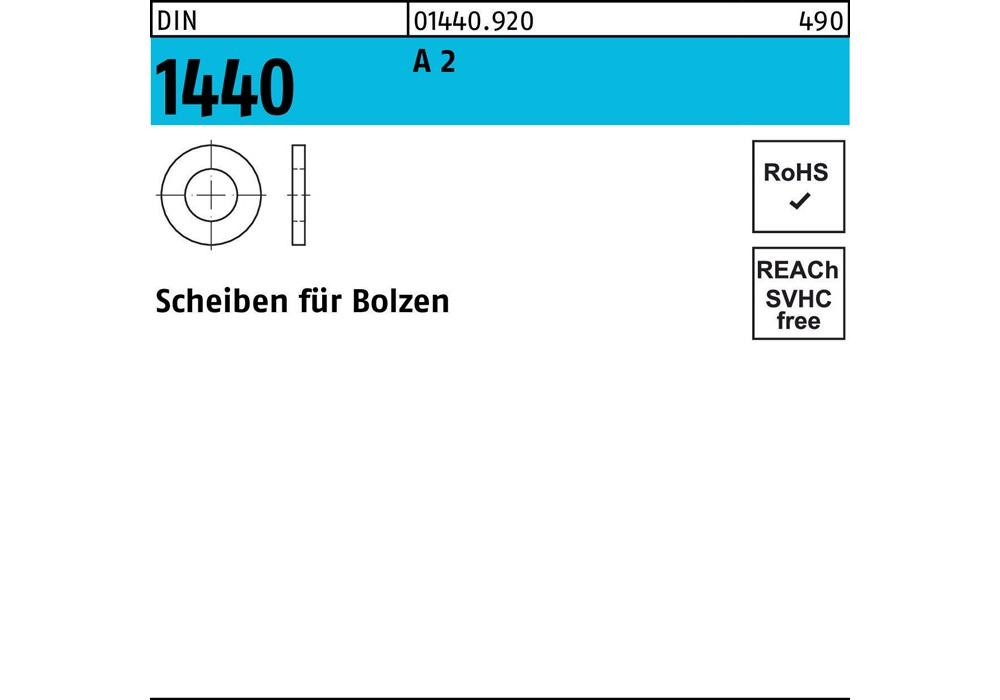 Reyher Scheibe DIN 1440 f.Bolzen 25 x 40 x 4 A 2