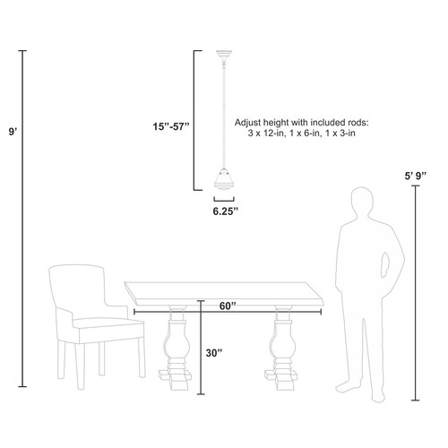 Vaxcel Lighting P0154 Nickel Huntley Single Light 6-3/4"W Mini Pendant - Picture 9 of 12