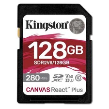 Kingston Canvas React Plus V60 UHS II 128GB SD Memory Card FAST Storage
