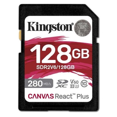 Kingston Canvas React Plus V60 UHS II 128GB SD Memory Card FAST Storage