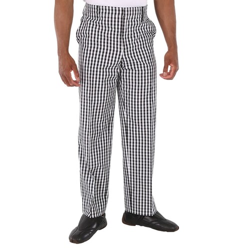 Burberry Men's Black Gingham Technical Wool Wide-leg Tailored Trousers, Brand