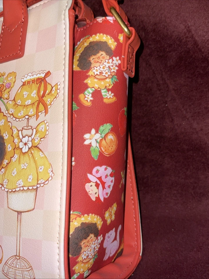 NUEVO CON ETIQUETAS LOUNGEFLY STRAWBERRY SHORTCAKE Cartera Nueva Con Etiquetas Naranja y Natillas Foto 4 de 4