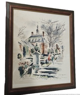 Palace Williamsburg Landscape Water Color Haymson Framed Virginia American Art