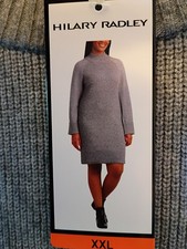 Hilary Radley Mock Turtleneck Gray Knit Sweater Dress  XXL NWT