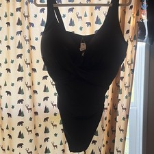 Kohl's Women's Solid Black One Piece Swimsuit, Size 2X Plus
