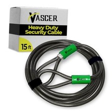 Heavy Duty Security Cable with Loops - 15 Feet 3/8" 15 Feet - 3/8 Inch Thick
