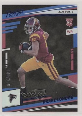 2022 Prestige Rookies Xtra Points Premium Blue 46/299 Drake London Rookie RC 9r9