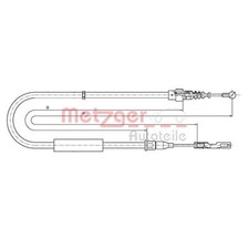 Metzger Handbremsseil hinten für Audi A2