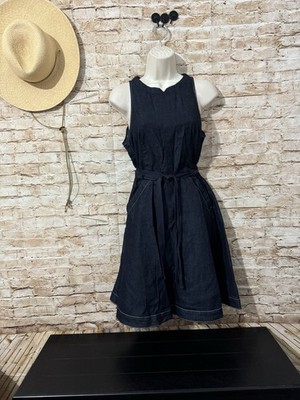 G-Star RAW Core Fit and Flare Sleeveless Indigo Denim Dress Size S - NWT