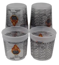 Plastic Paint Mixing Cups 12 PINT Size Cups 7 mixing ratios High Teck MC16