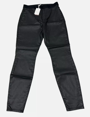 Tommy Hilfiger women's curvy jeans leather look skinny black New size 42 44 46
