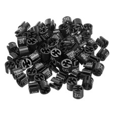 Clothes Hanger Marker 3XL Size Fit Hanger Rod Black, Pack of 100