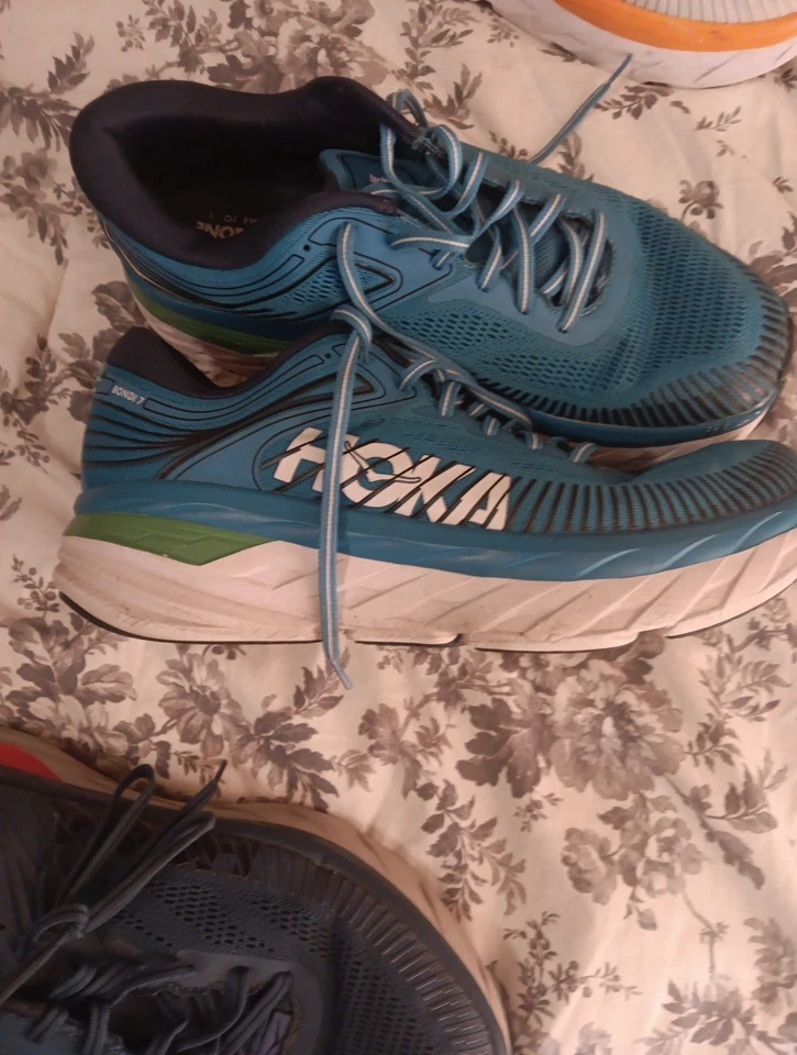 Zapatos para correr Hoka One One Bondi 7 azules y verdes para hombre Foto 2 de 4