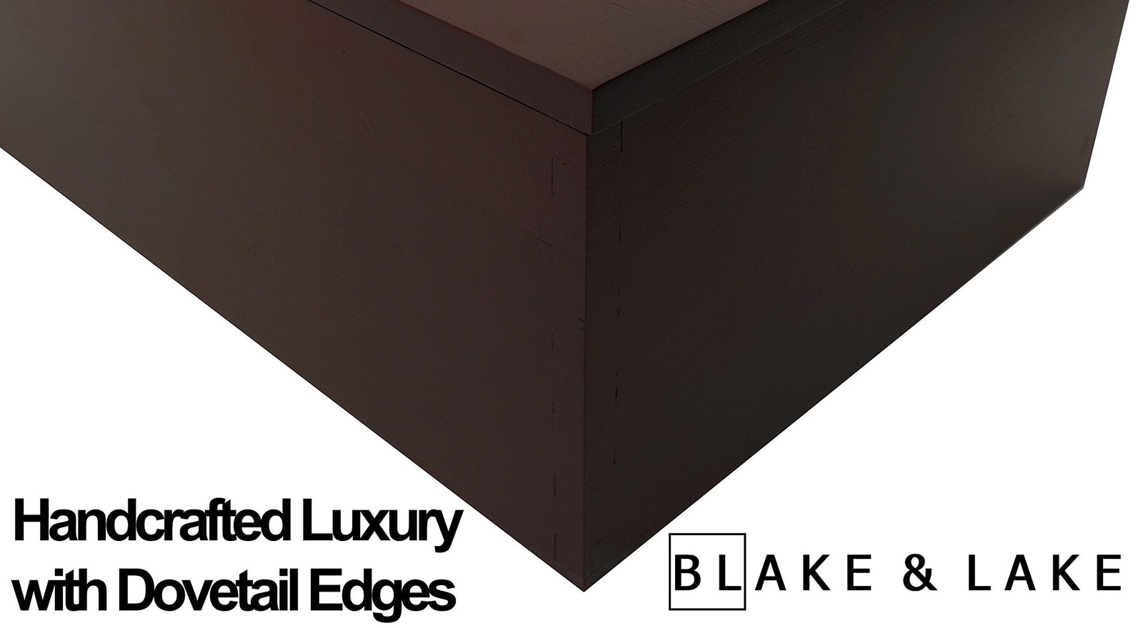 Large Dark Brown Wooden Storage & Keepsake Box with Lid - Memory Box