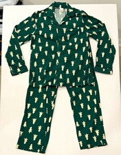 Hanna Andersson Women s XS Green White Christmas Tree 100 Cotton Pajama Set