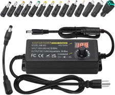 Universal Power Adapter, Adjustable 3V  24V 3A 72W DC Power Supply, 100V-240V A