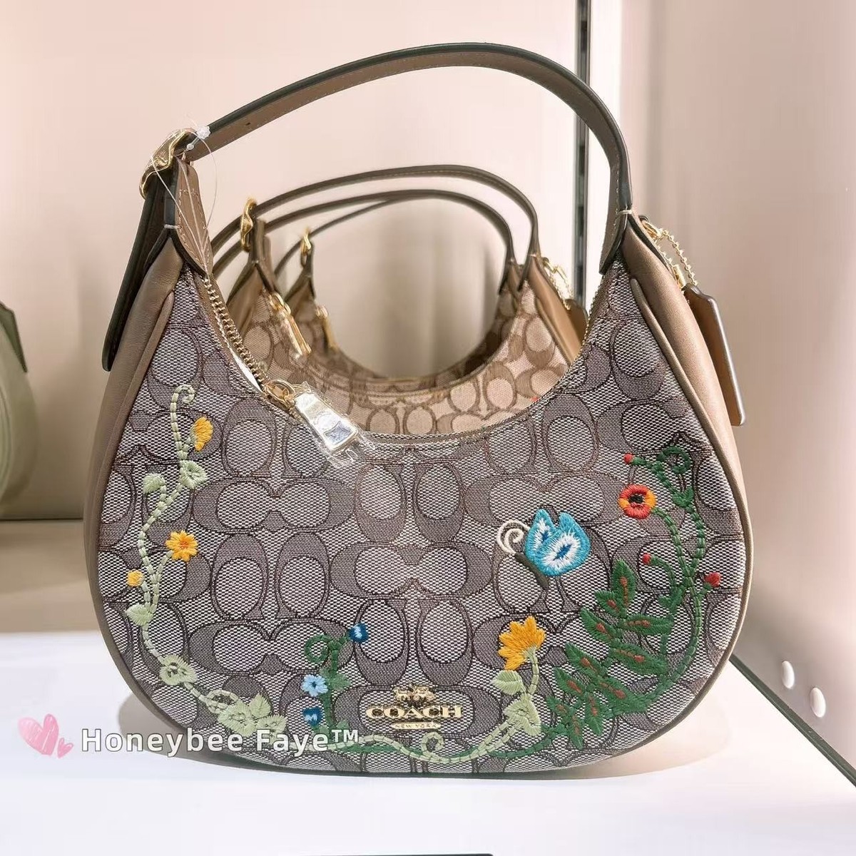 NWT COACH Emily Shoulder Bag Signature Jacquard With Floral