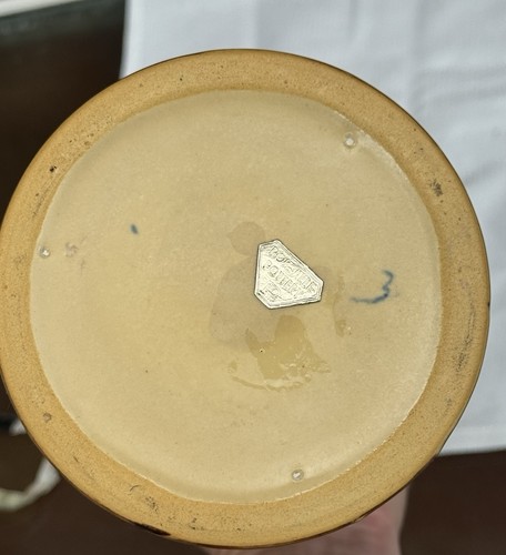 Roseville Glyzinie hellbraun 1933 Vintage Kunsthandwerk Keramik Vase 635-8 - Bild 6 von 7