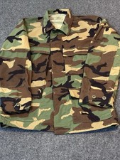 Vintage US Army Combat Woodland Camo Jacket Hot Weather Coat BDU Small Short