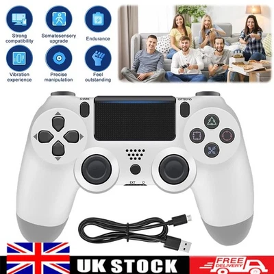 Wireless Bluetooth Gamepad Controller for PS4 PlayStation 4 - White