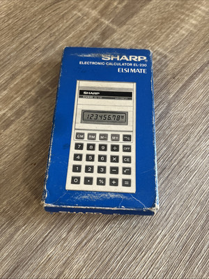 Vintage Retro Sharp elektronischer Taschenrechner ELSI MATE EL-230 NOS versiegelt G1X