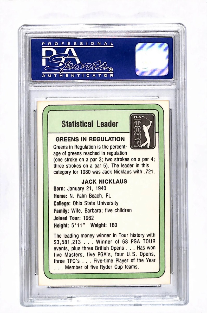 1981 Donruss Golf Jack Nicklaus Statistical Leader PSA 8 | eBay