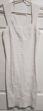 Women's EXPRESS White Halter Sleeveless Form Fitting Sheath Dress ~ Medium